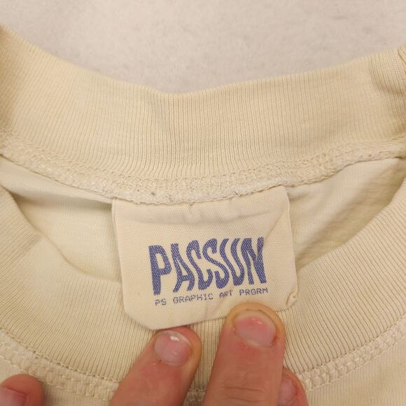 PacSun Casual Crew Neck Short Sleeve Striped T Shirt Mens Size Medium M Tan - Picture 3 of 9